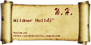 Wildner Holló névjegykártya